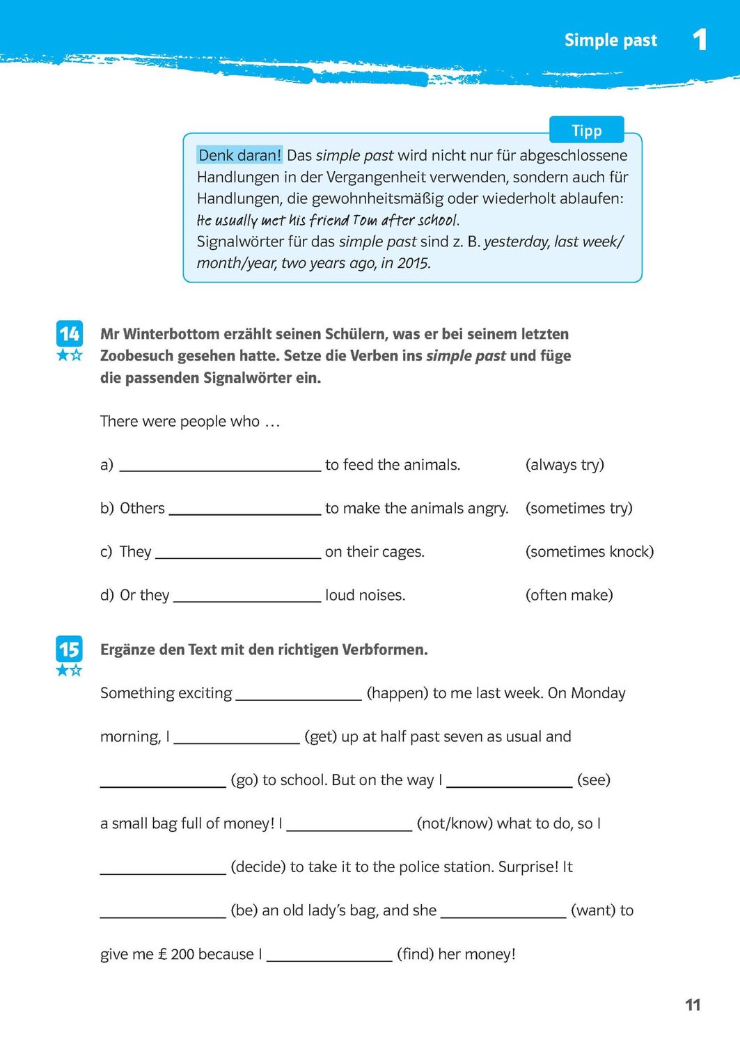 Bild: 9783129273920 | 10-Minuten-Training Simple Past und Present Perfect. Englisch 6./7....