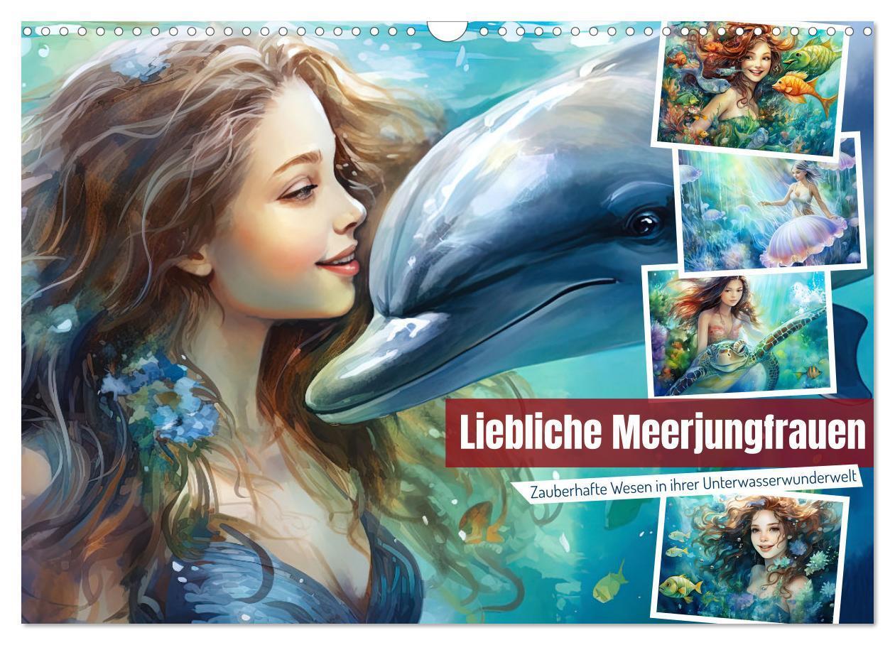 Cover: 9783383666650 | Liebliche Meerjungfrauen (Wandkalender 2024 DIN A3 quer), CALVENDO...