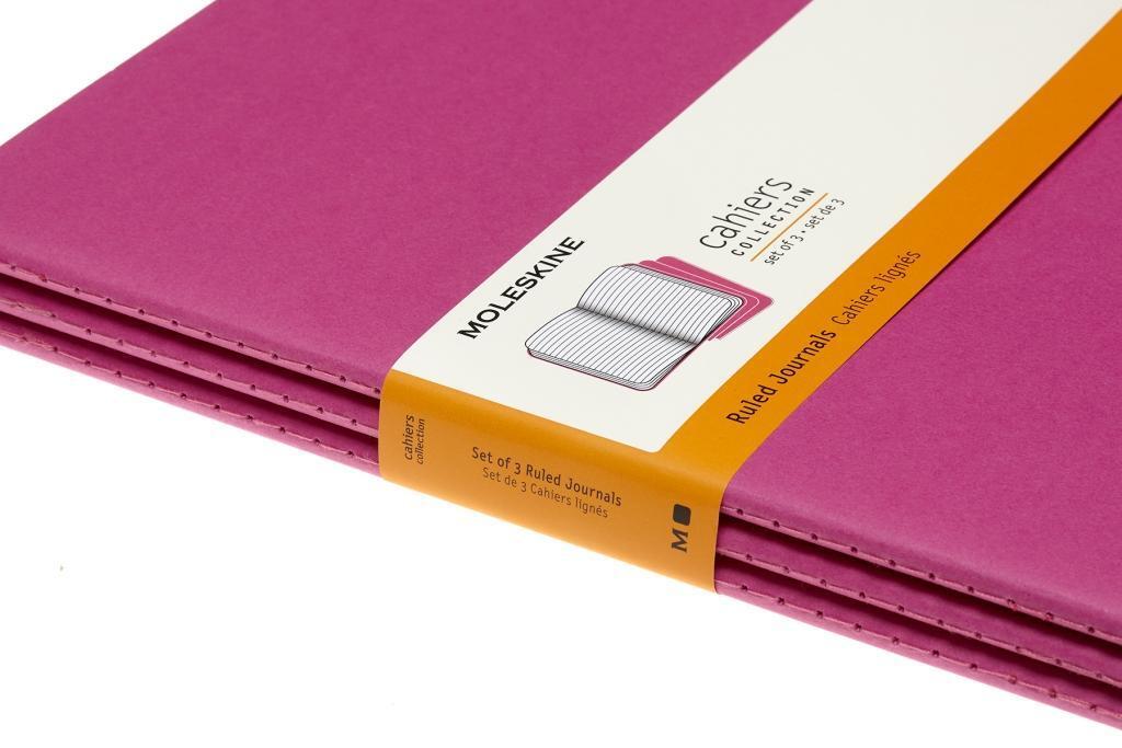 Bild: 8058647629667 | Moleskine Cahier XL, 3er Set, Liniert, Kinetisches Pink | Notizbücher