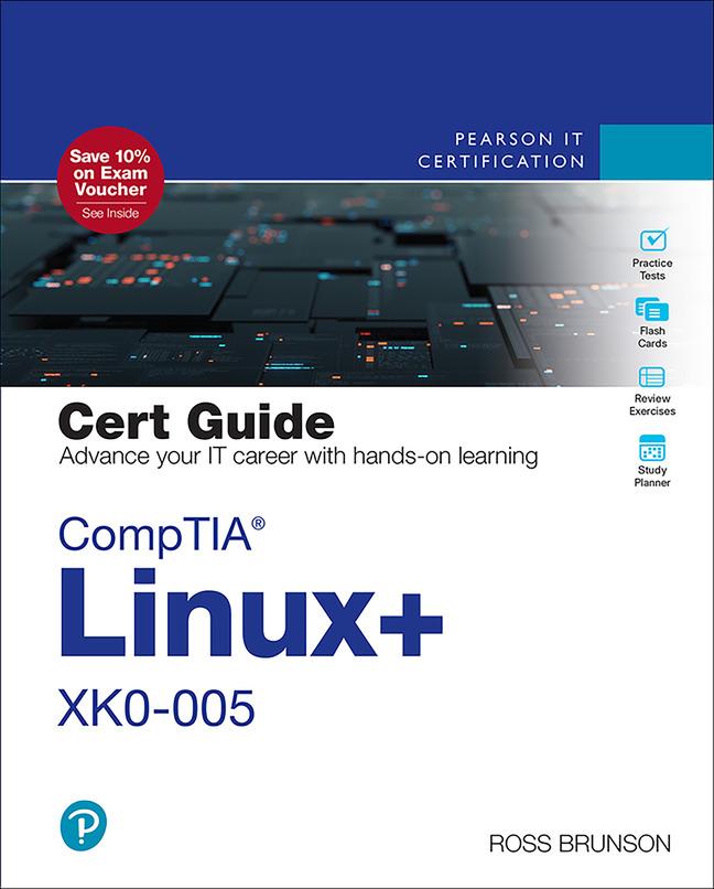 Cover: 9780137866885 | CompTIA Linux+ XK0-005 Cert Guide | Ross Brunson | Taschenbuch | 2023