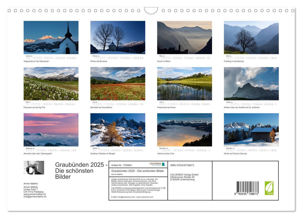 Bild: 9783435708673 | Graubünden 2025 - Die schönsten Bilder (Wandkalender 2025 DIN A3...