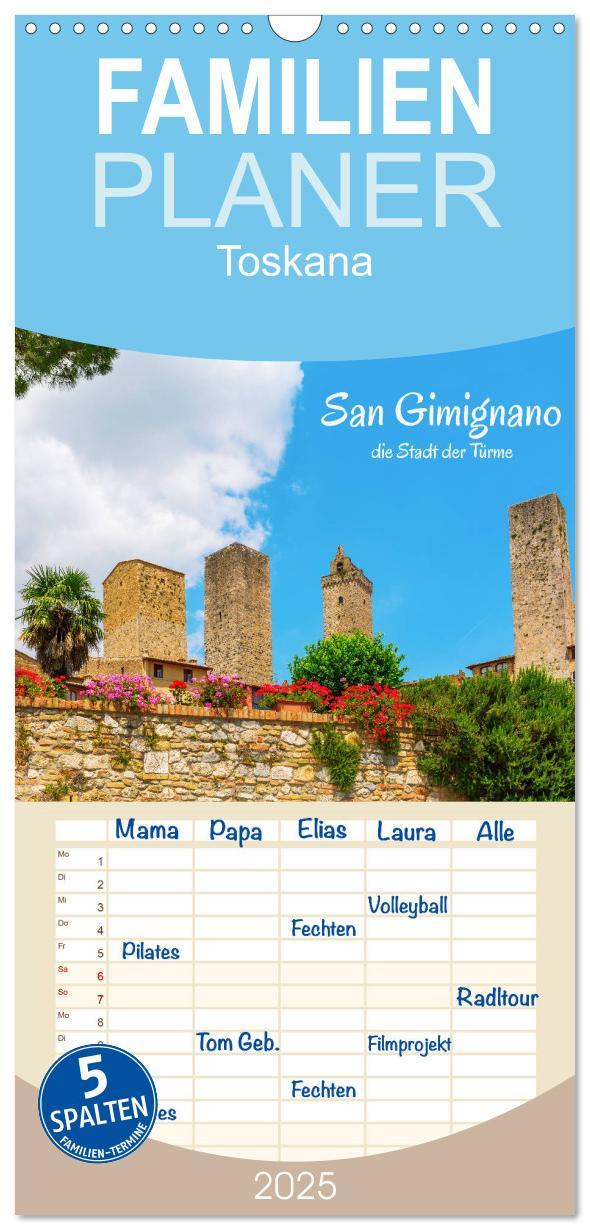 Cover: 9783457108116 | Familienplaner 2025 - San Gimignano, die Stadt der Türme mit 5...