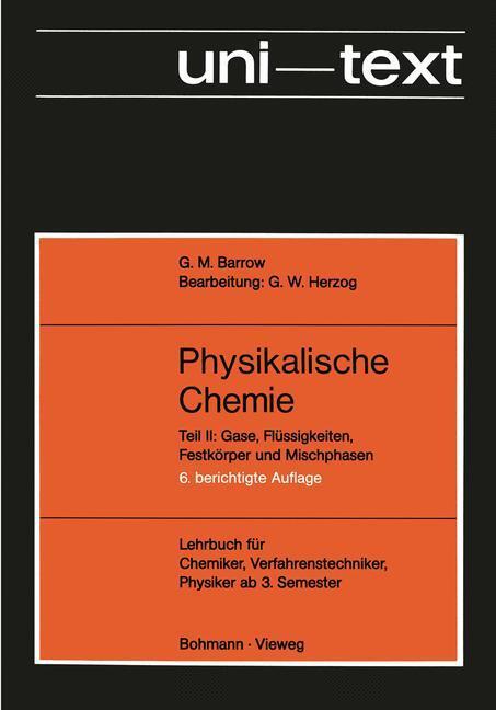 Cover: 9783528535315 | Physikalische Chemie | Gordon M. Barrow | Taschenbuch | UNITEXT | xi