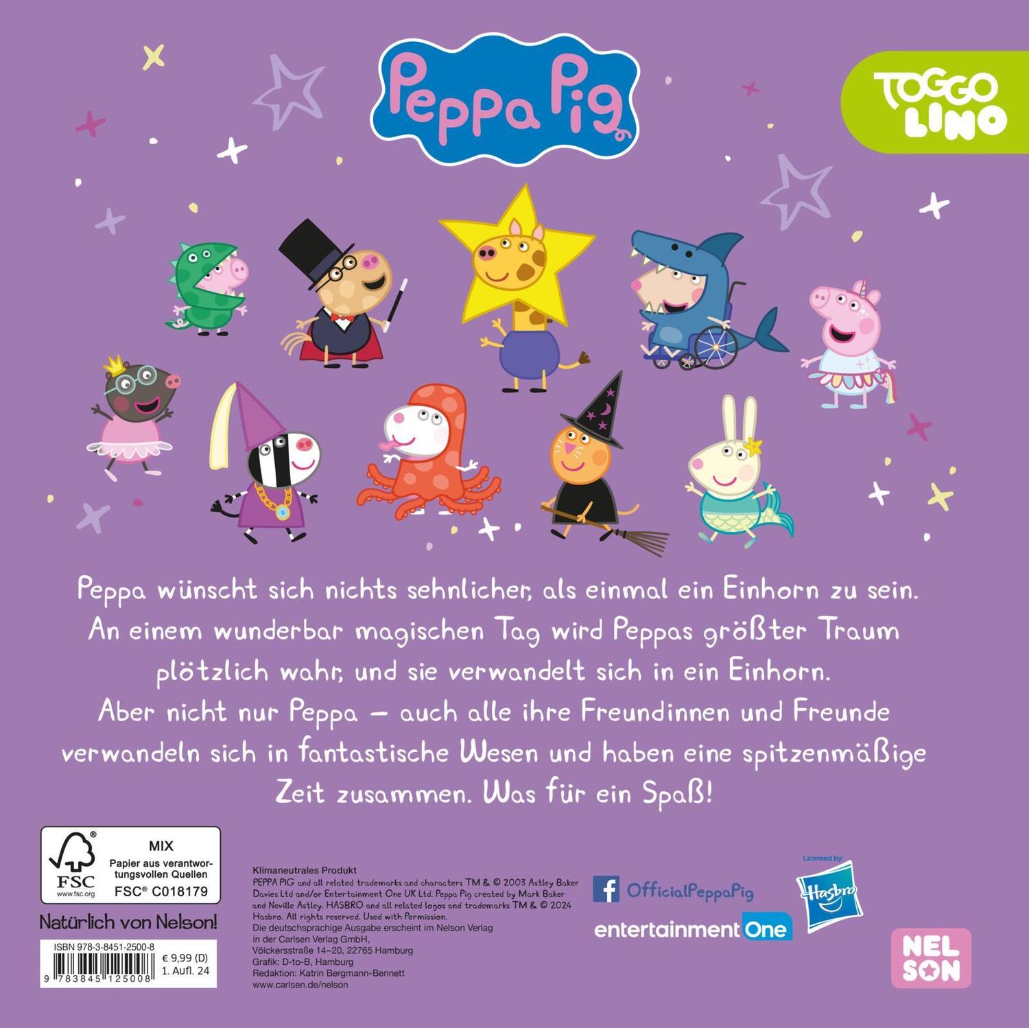 Rückseite: 9783845125008 | Peppa Pig: Peppa als Einhorn | Buch | Peppa Pig | 32 S. | Deutsch