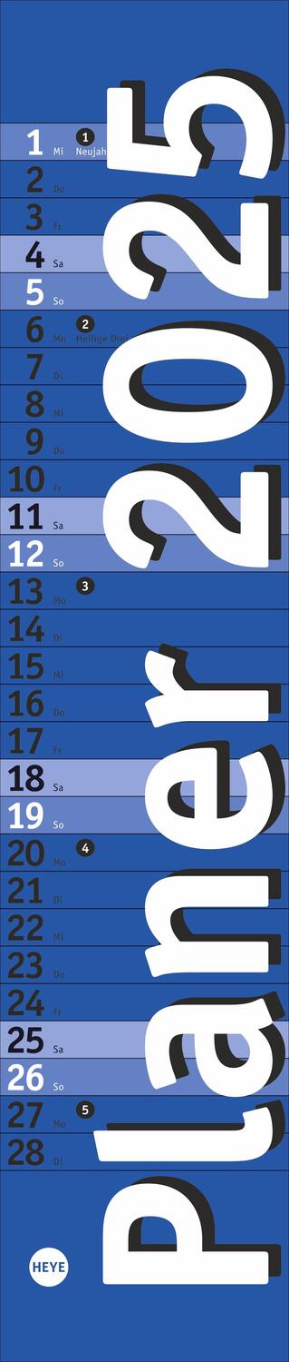 Cover: 9783756406357 | Langplaner mini, blau 2025 | Kalender | Bürokalender Heye | 13 S.