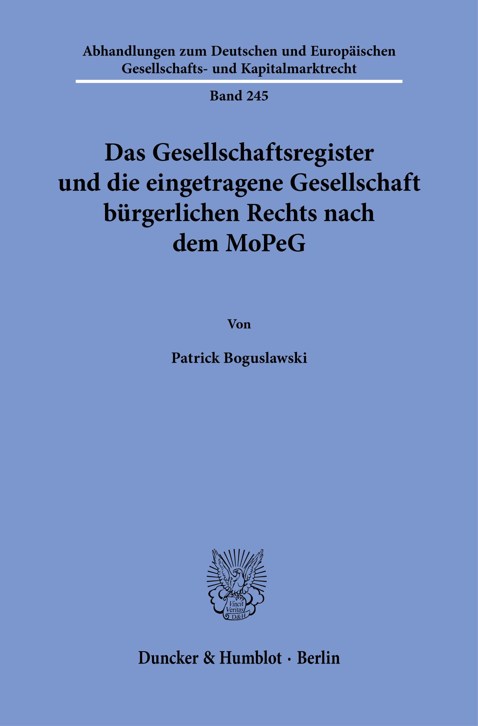 Cover: 9783428193219 | Das Gesellschaftsregister und die eingetragene Gesellschaft...