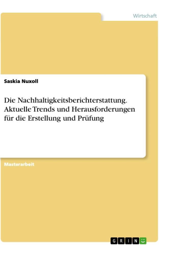 Cover: 9783346487674 | Die Nachhaltigkeitsberichterstattung. Aktuelle Trends und...