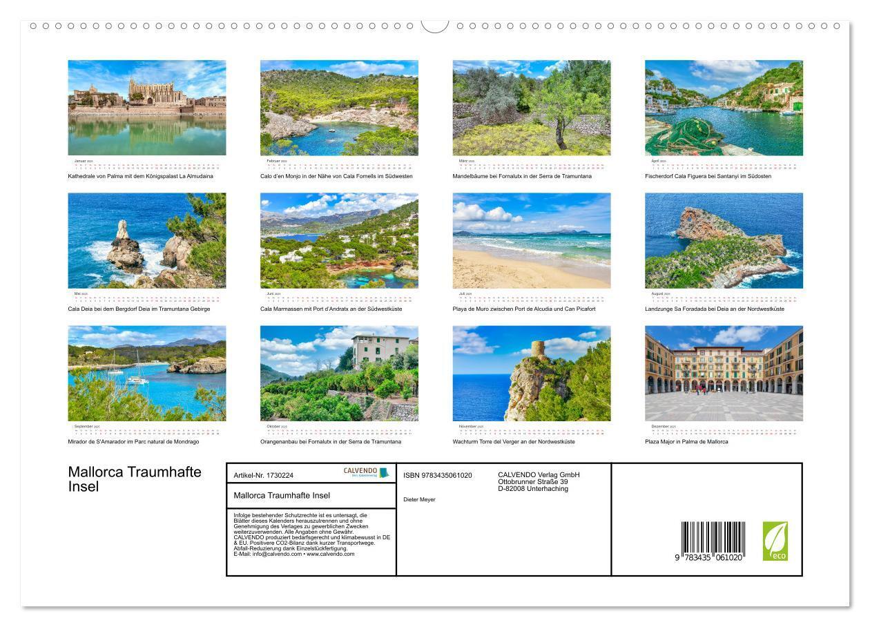 Bild: 9783435061020 | Mallorca Traumhafte Insel (Wandkalender 2025 DIN A2 quer), CALVENDO...