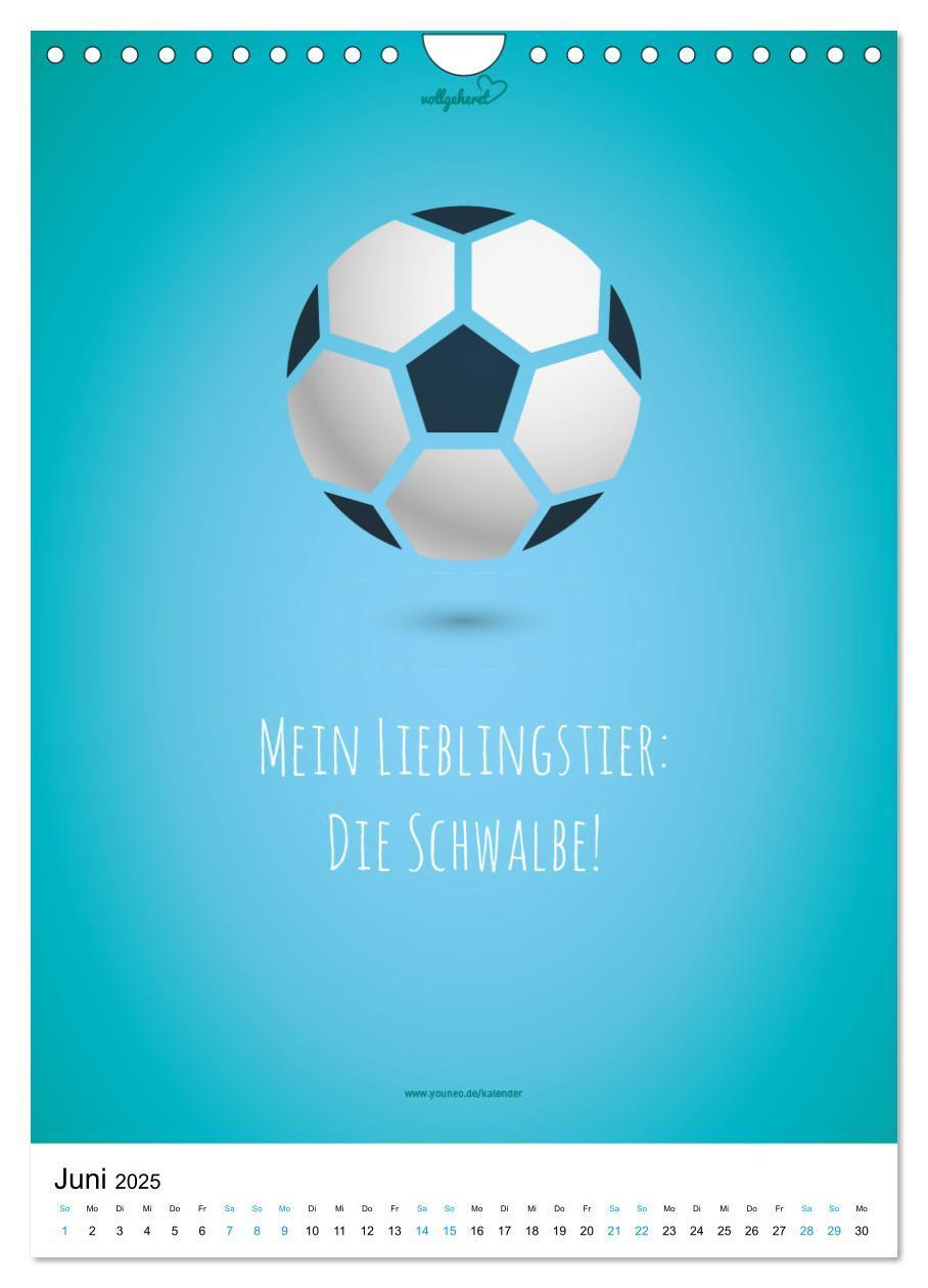 Bild: 9783435959525 | vollgeherzt: Der lustige Zitate-Wandkalender für Fußballfans und...