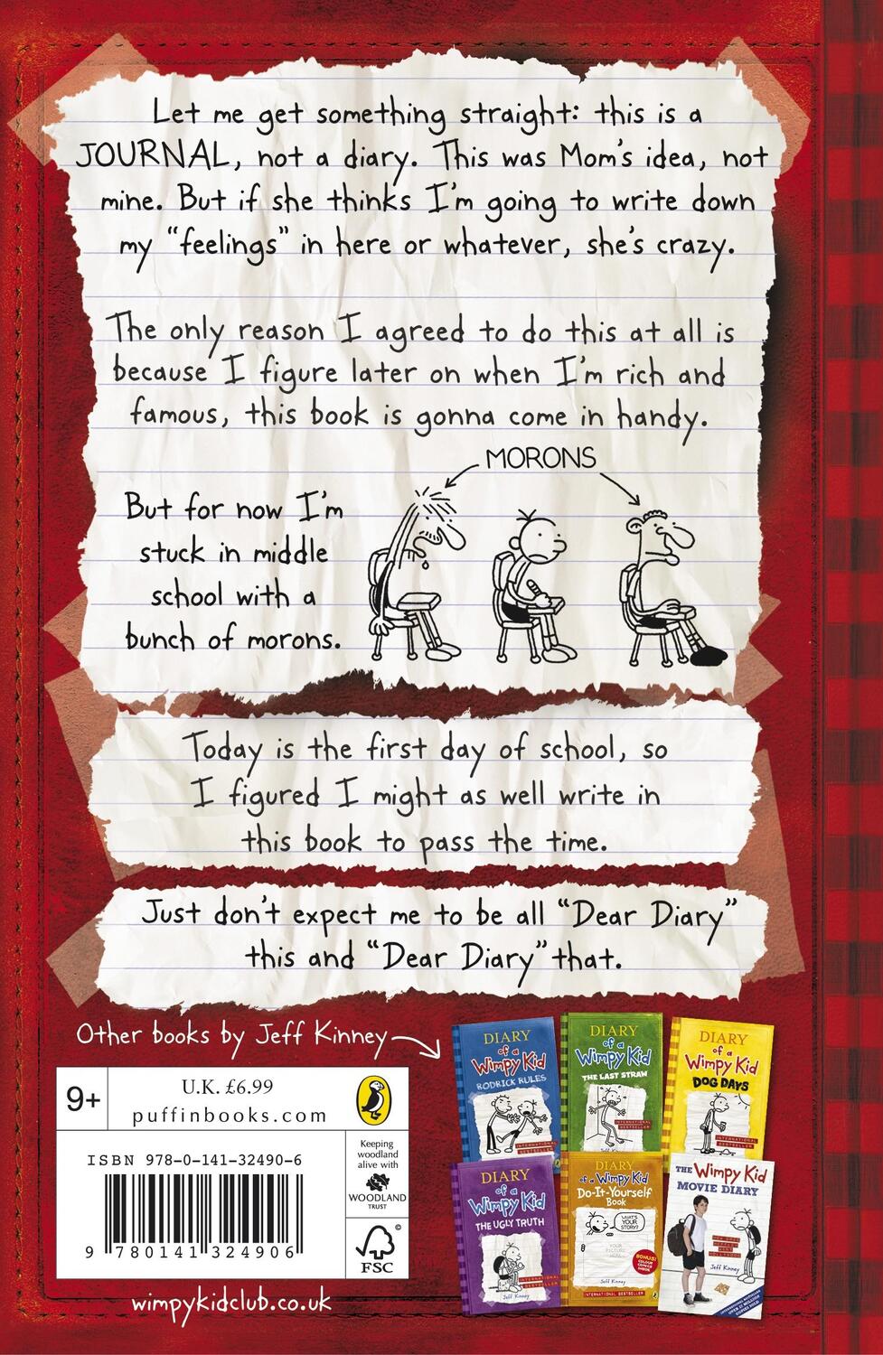 Rückseite: 9780141324906 | Diary of a Wimpy Kid 01 | Jeff Kinney | Taschenbuch | Englisch | 2008