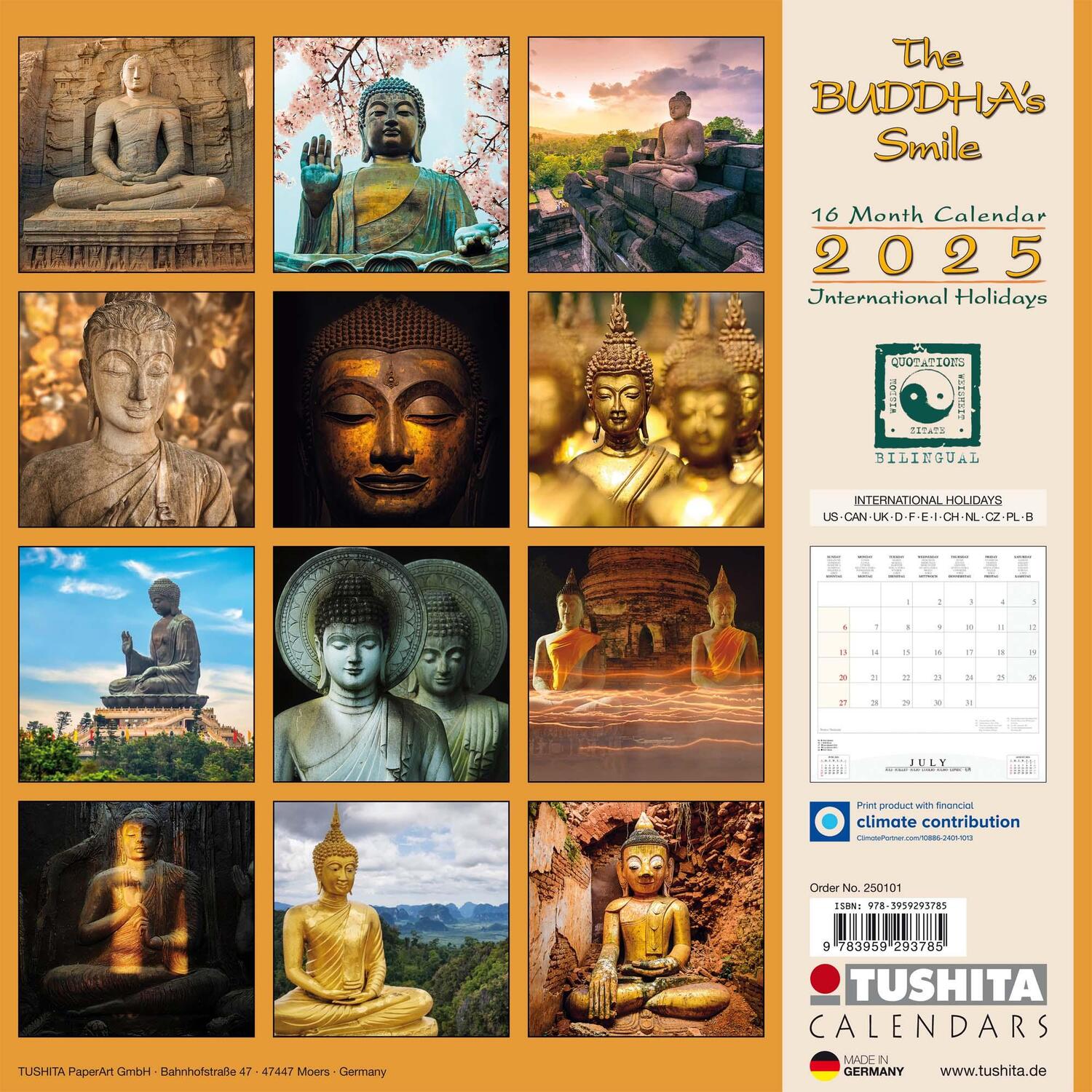 Rückseite: 9783959293785 | Buddhas Smile 2025 | Kalender 2025 | Kalender | Mindful editions