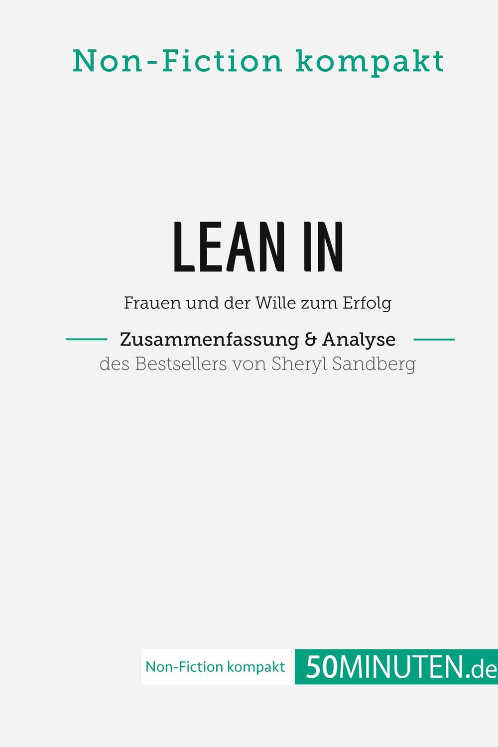 Cover: 9782808022699 | Lean In. Zusammenfassung & Analyse des Bestsellers von Sheryl Sandberg