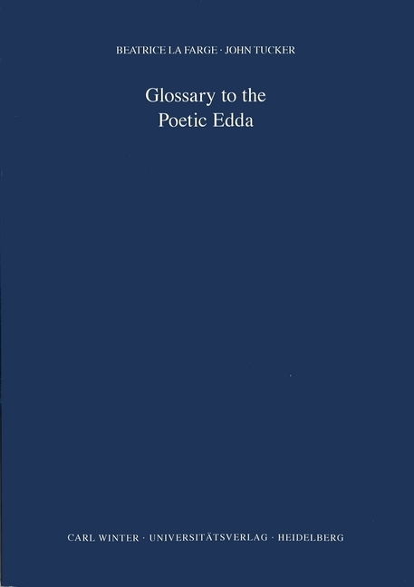 Cover: 9783825345402 | Glossary to the Poetic Edda | Based on Hans Kuhn's "Kurzes Wörterbuch"
