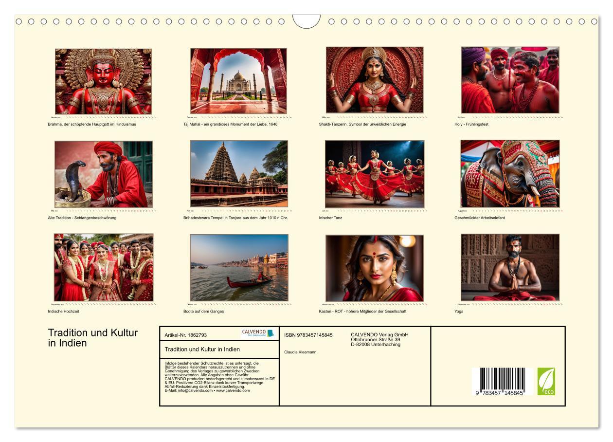 Bild: 9783457145845 | Tradition und Kultur in Indien (Wandkalender 2025 DIN A3 quer),...