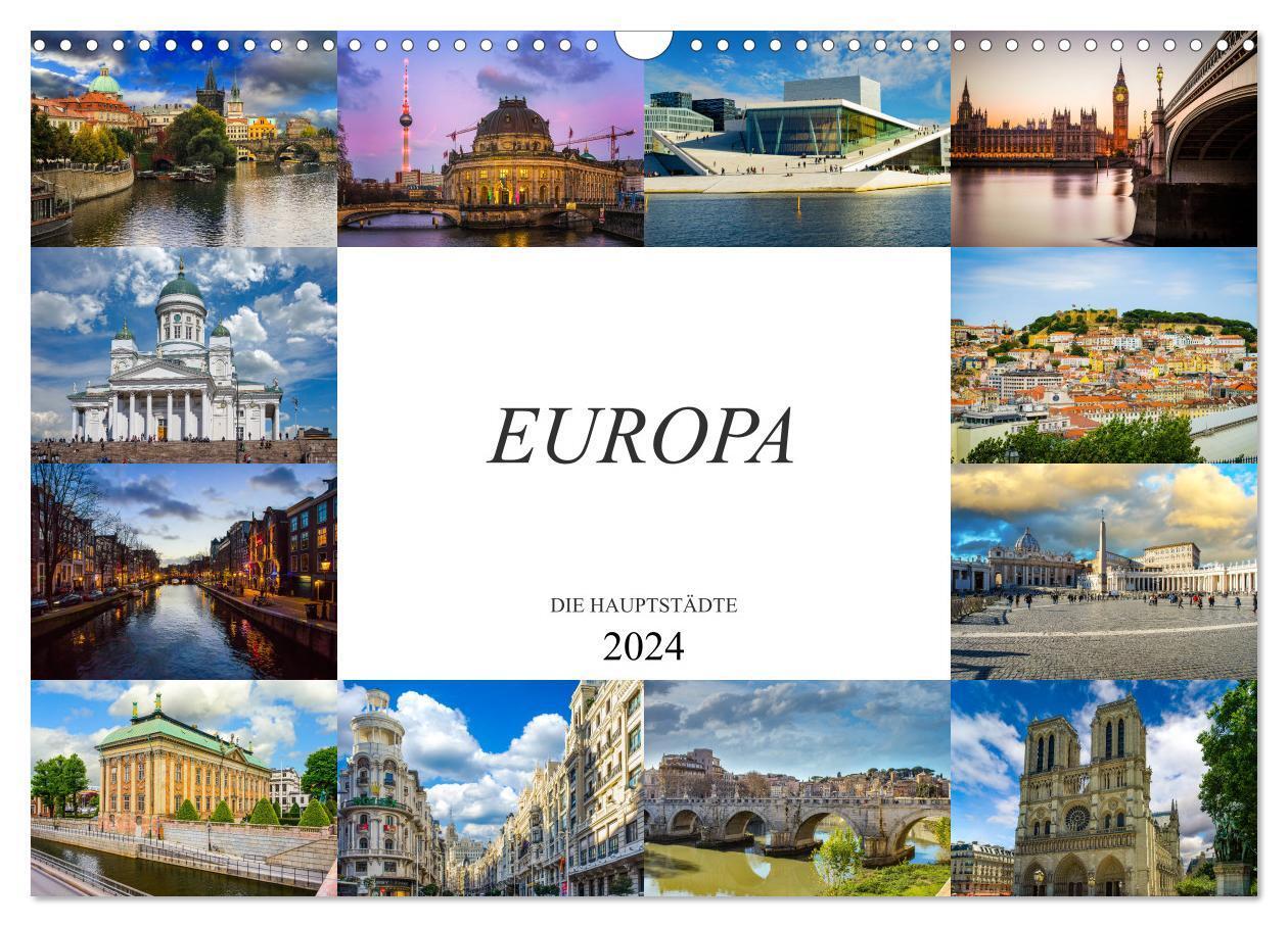 Cover: 9783383017346 | Europa Die Hauptstädte (Wandkalender 2024 DIN A3 quer), CALVENDO...