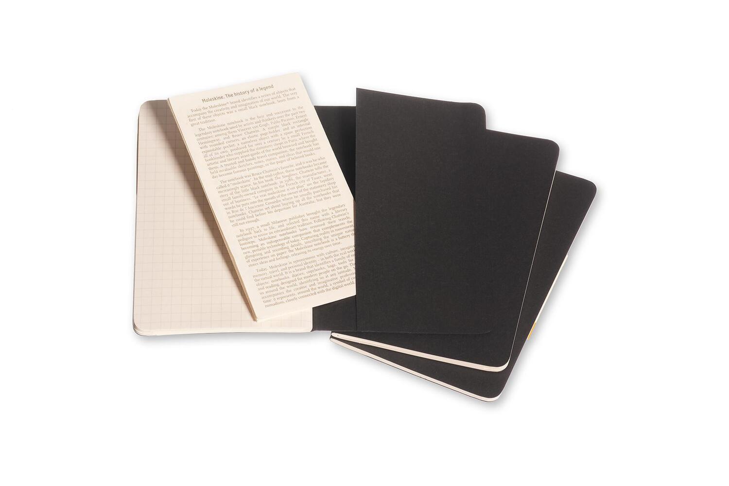 Bild: 9788883704901 | Moleskine Cahier pocket kariert schwarz DIN A6. 3er Pack | Taschenbuch