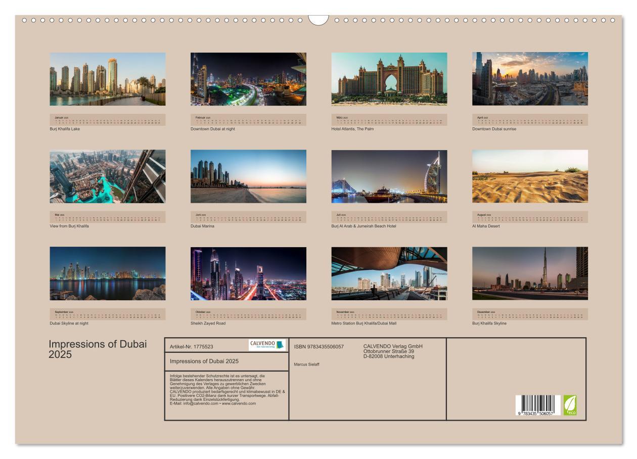 Bild: 9783435506057 | Impressions of Dubai 2025 (Wandkalender 2025 DIN A2 quer), CALVENDO...