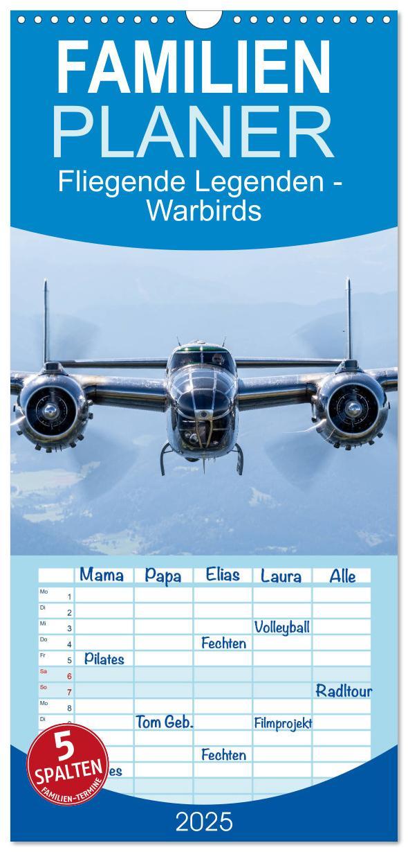 Cover: 9783457100974 | Familienplaner 2025 - Fliegende Legenden - Warbirds mit 5 Spalten...