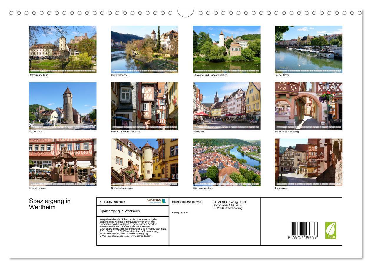 Bild: 9783457184738 | Spaziergang in Wertheim (Wandkalender 2025 DIN A3 quer), CALVENDO...