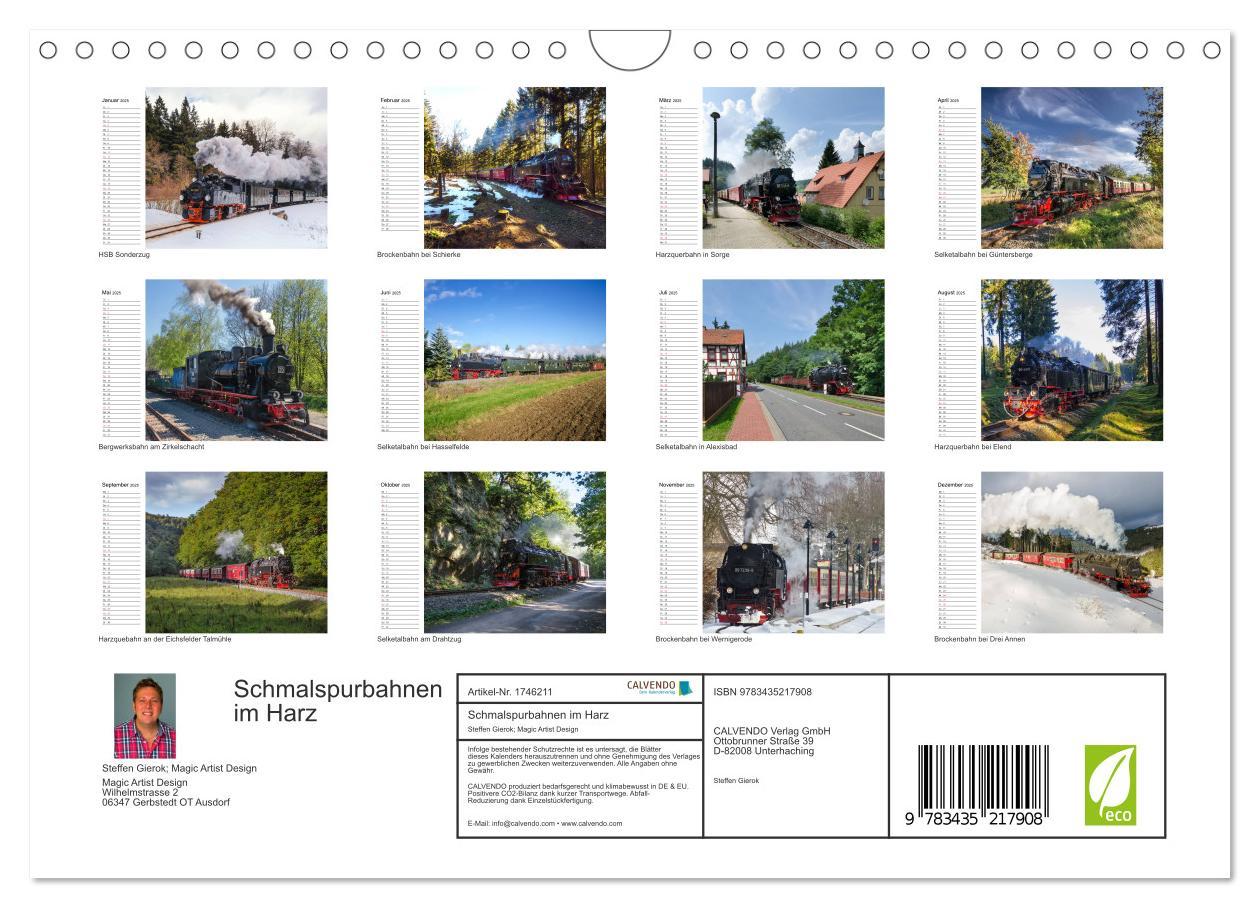 Bild: 9783435217908 | Schmalspurbahnen im Harz (Wandkalender 2025 DIN A4 quer), CALVENDO...