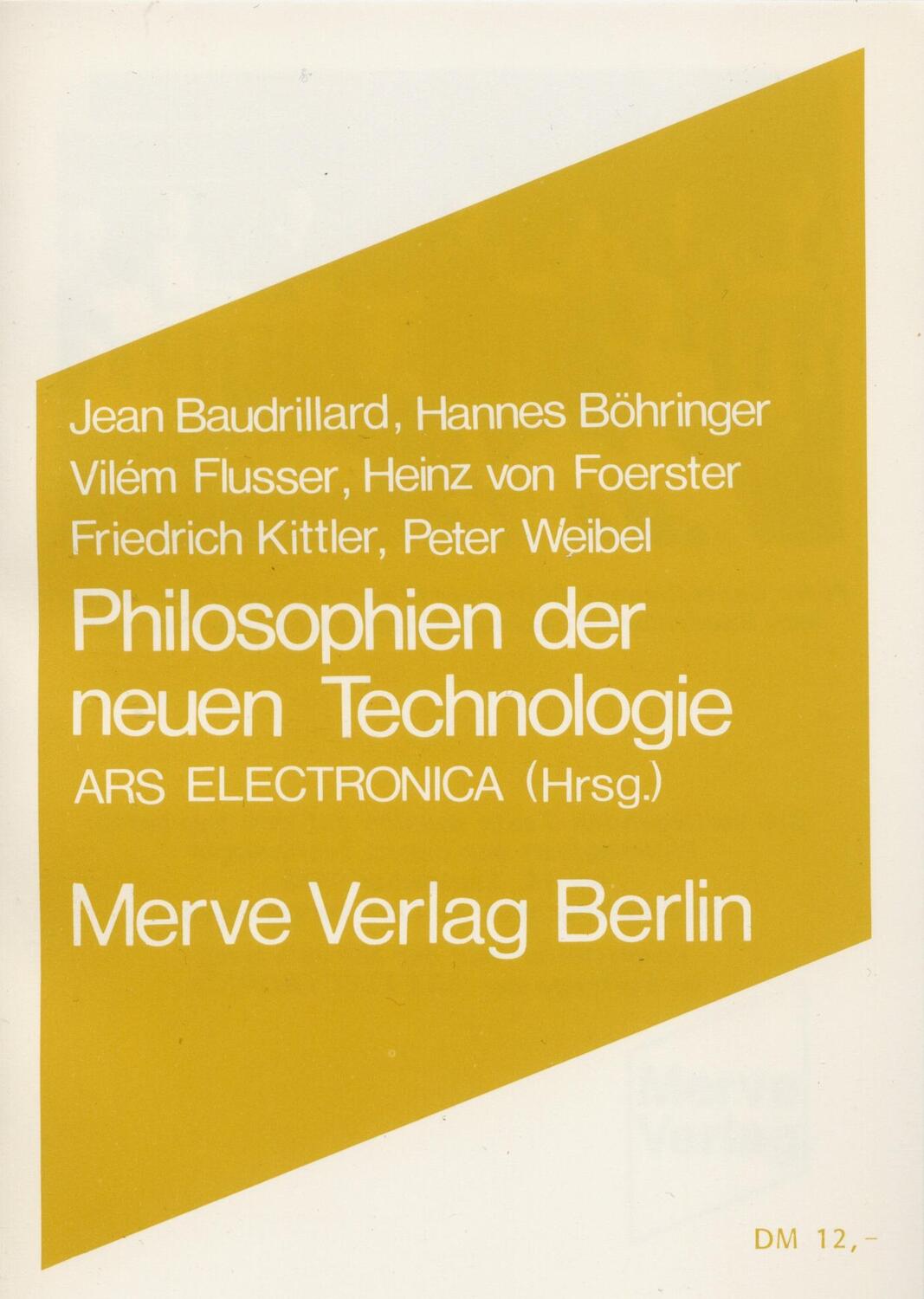 Cover: 9783883960661 | Philosophien der neuen Technologien | Taschenbuch | Deutsch | 2008