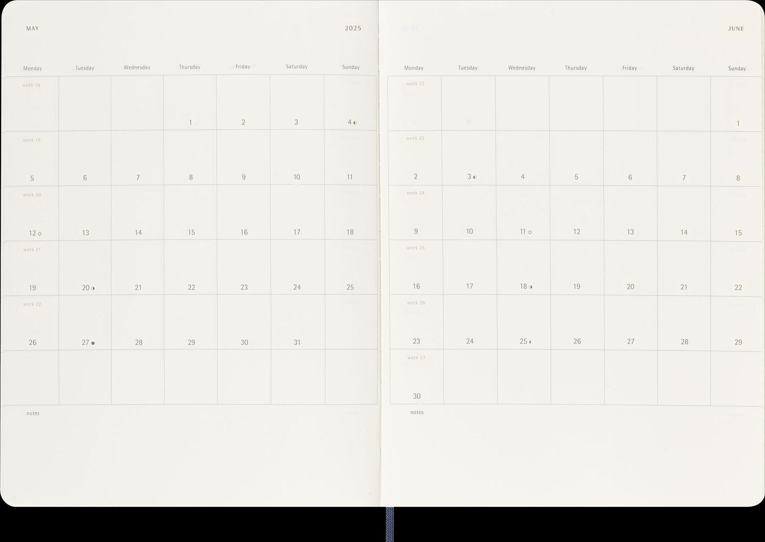 Bild: 8056999270414 | Moleskine 12 Monate Wochen Notizkalender 2025, XL, 1 Wo = 1 Seite,...