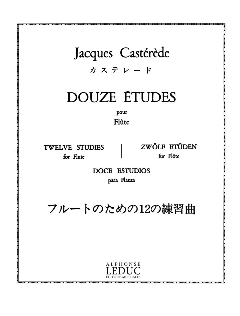 Cover: 9790046231391 | 12 Etudes | Jacques Castérède | Buch | Alphonse Leduc