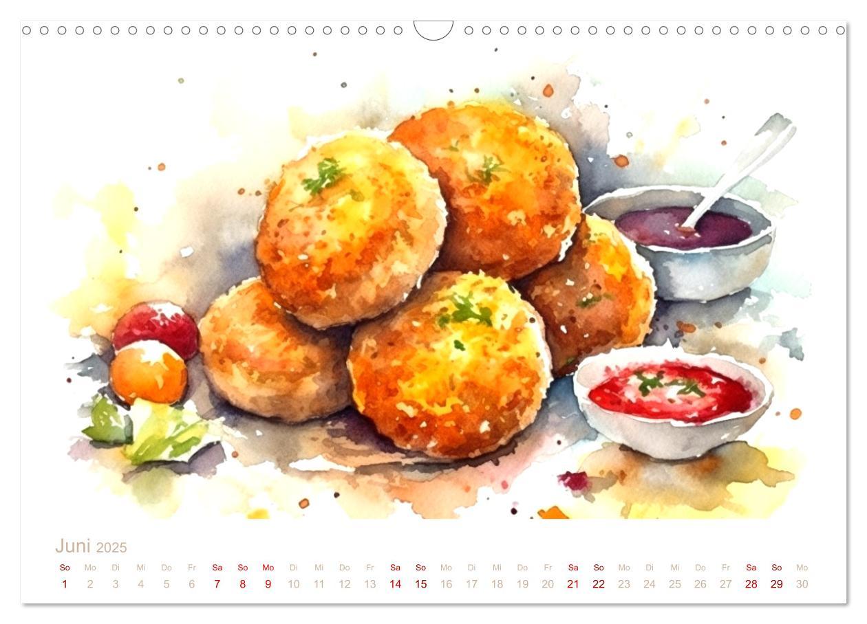 Bild: 9783435016525 | FAST FOOD AQUARELLE (Wandkalender 2025 DIN A3 quer), CALVENDO...