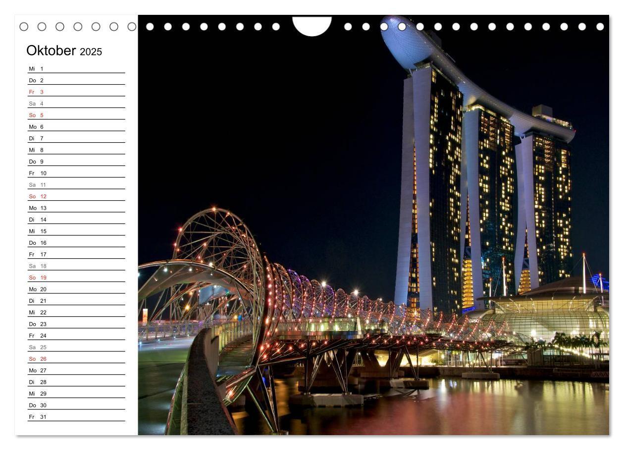 Bild: 9783435513987 | Singapur - Die Farben der Nacht (Wandkalender 2025 DIN A4 quer),...