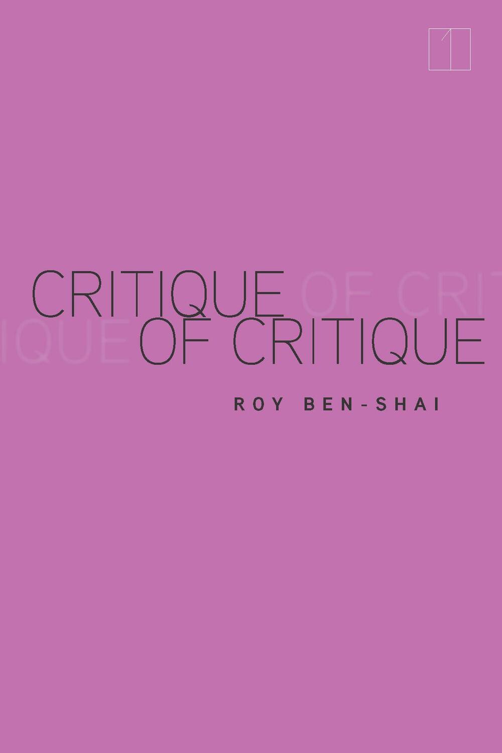 Cover: 9781503633827 | Critique of Critique | Roy Ben-Shai | Taschenbuch | Englisch | 2023