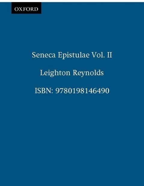 Cover: 9780198146490 | Seneca Epistulae. Tomus.2 | Ad Lucilium Epistulae Morales 14-20 | Buch