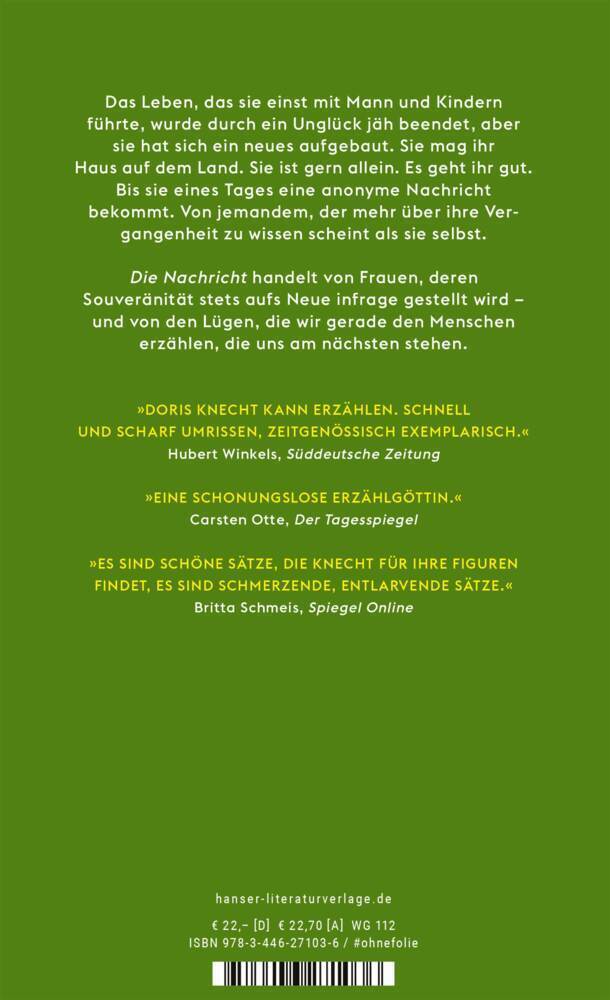 Bild: 9783446271036 | Die Nachricht | Roman | Doris Knecht | Buch | 256 S. | Deutsch | 2021