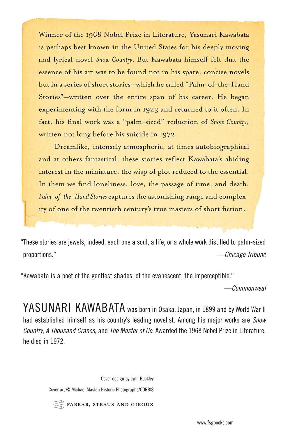 Rückseite: 9780374530495 | Palm-of-the-Hand Stories | Yasunari Kawabata | Taschenbuch | Paperback