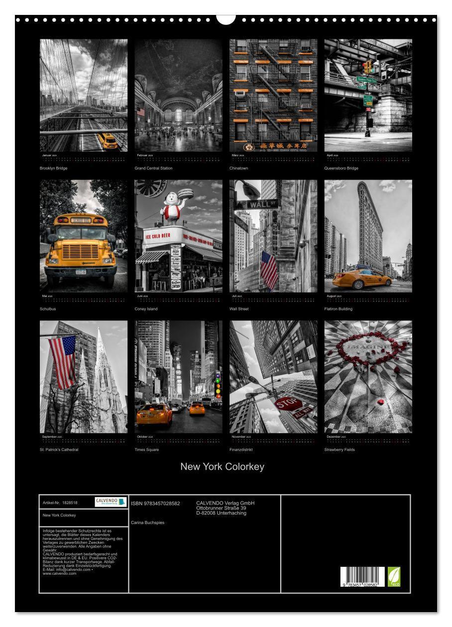 Bild: 9783457028582 | New York Colorkey (Wandkalender 2025 DIN A2 hoch), CALVENDO...