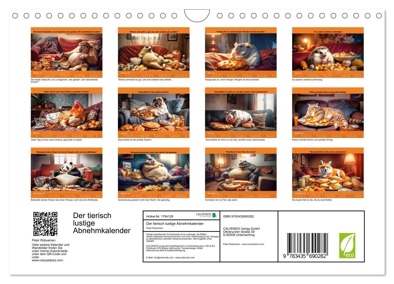 Bild: 9783435690282 | Der tierisch lustige Abnehmkalender (Wandkalender 2025 DIN A4...