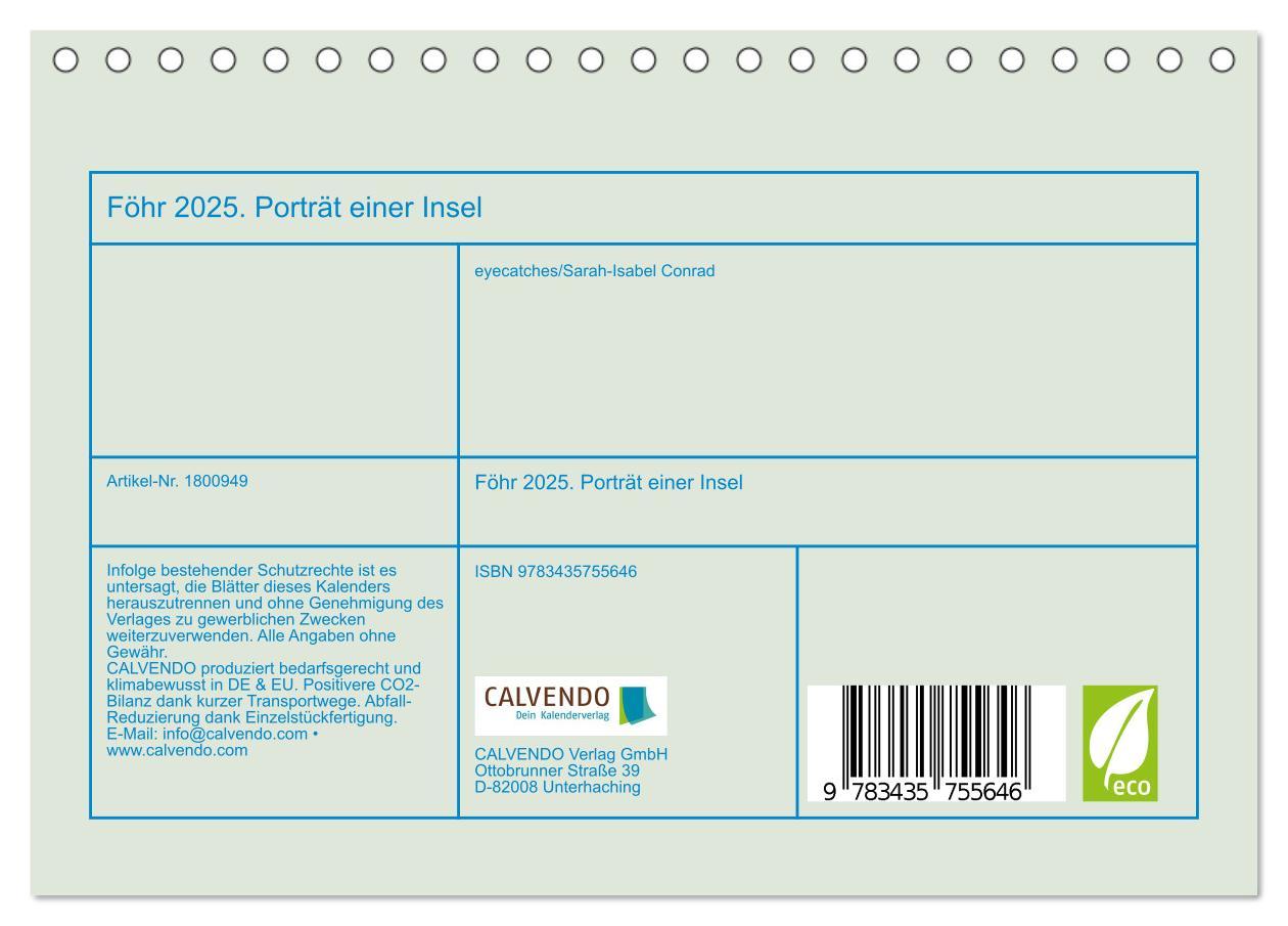 Bild: 9783435755646 | Föhr 2025. Porträt einer Insel (Tischkalender 2025 DIN A5 quer),...