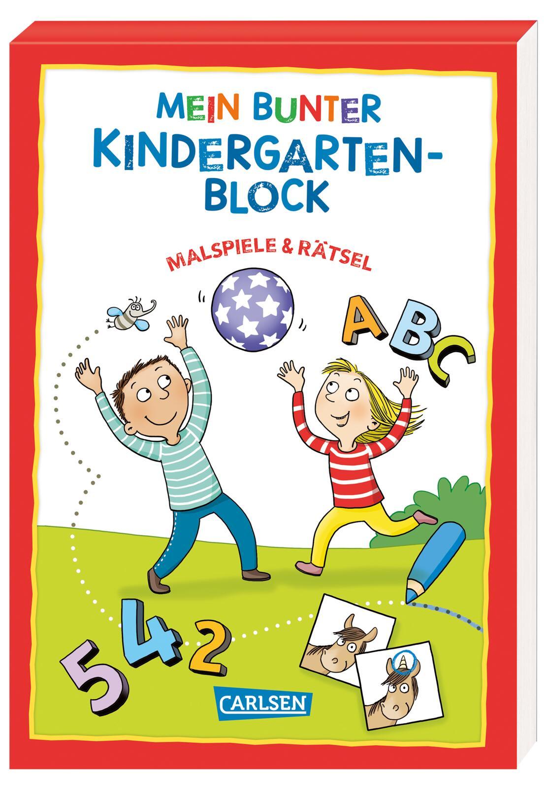 Cover: 9783551190925 | Mein bunter Kindergarten-Block: Malspiele und Rätsel | Hanna Sörensen