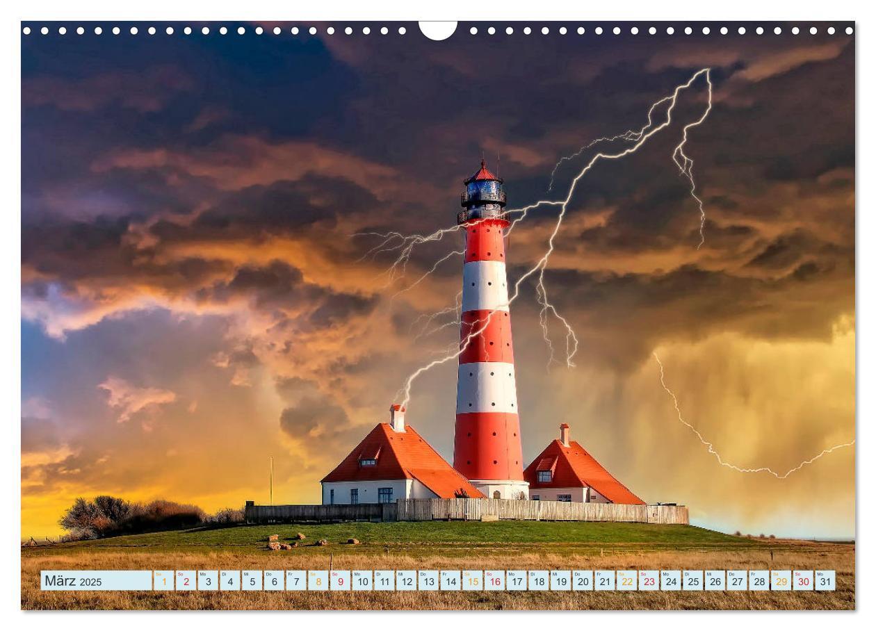 Bild: 9783435147274 | Leuchtturm Gewitter (Wandkalender 2025 DIN A3 quer), CALVENDO...