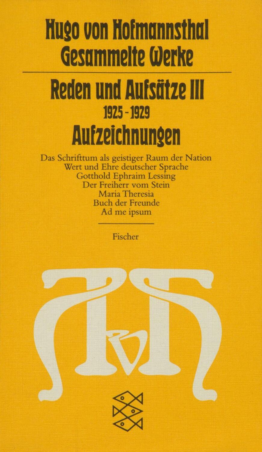 Cover: 9783596221684 | Reden und Aufsätze III | (1925-1929) | Hugo Von Hofmannsthal | Buch