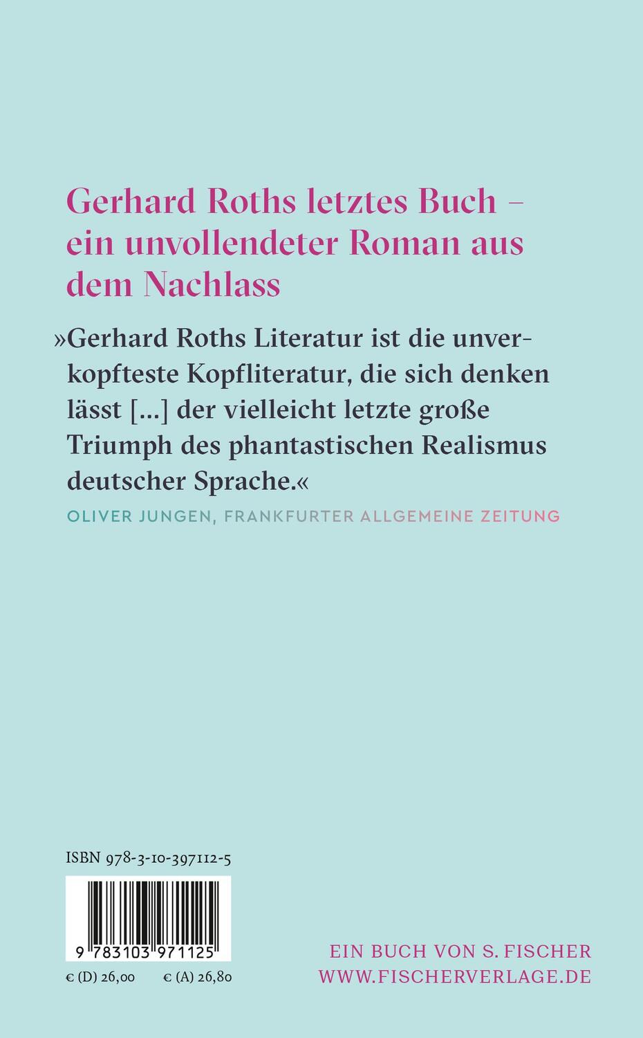 Rückseite: 9783103971125 | Jenseitsreise | Roman | Gerhard Roth | Buch | 416 S. | Deutsch | 2024