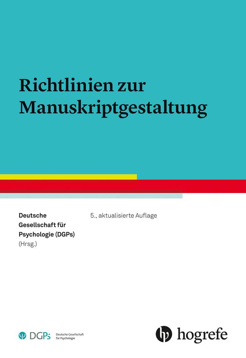 Cover: 9783801729547 | Richtlinien zur Manuskriptgestaltung | Psychologie | Taschenbuch
