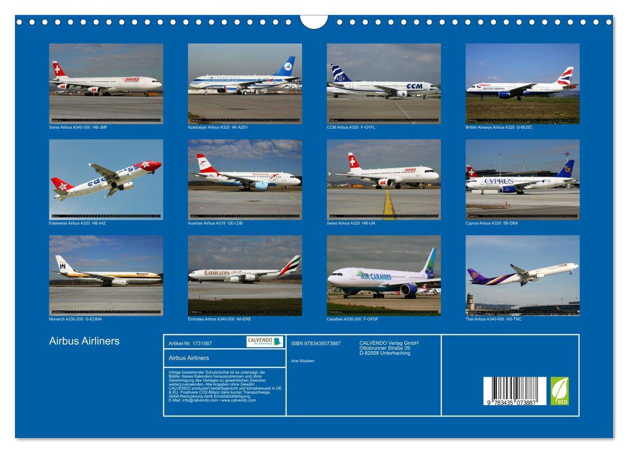 Bild: 9783435073887 | Airbus Airliners (Wandkalender 2025 DIN A3 quer), CALVENDO...