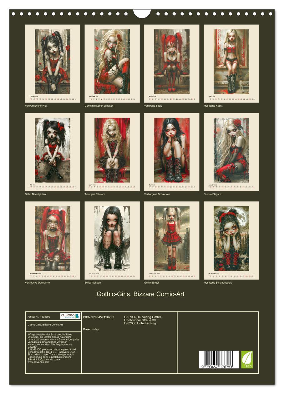 Bild: 9783457126783 | Gothic-Girls. Bizzare Comic-Art (Wandkalender 2025 DIN A3 hoch),...