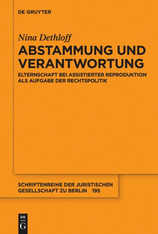 Cover: 9783110558692 | Abstammung und Verantwortung | Nina Dethloff | Taschenbuch | Paperback