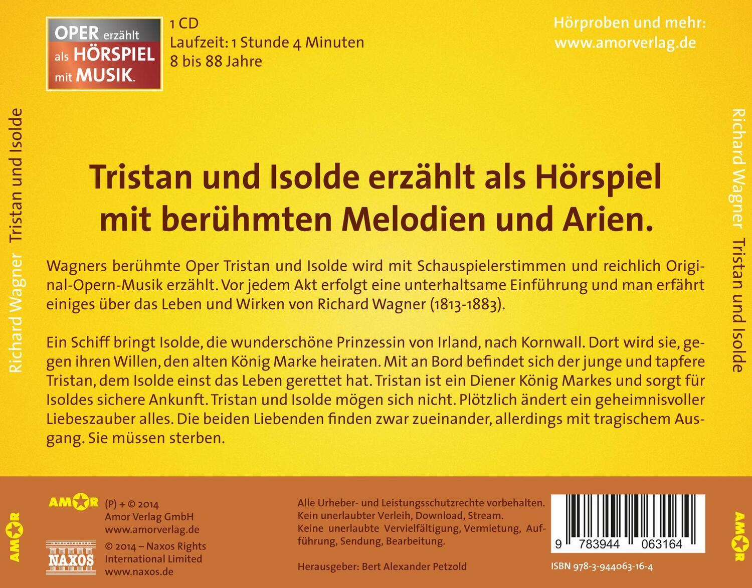 Rückseite: 9783944063164 | Wagner: Tristan und Isolde | Stern/Klemm/Lehmann | Audio-CD | 64 Min.