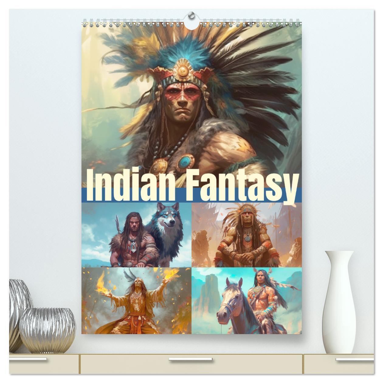 Cover: 9783383639302 | Indian Fantasy (hochwertiger Premium Wandkalender 2024 DIN A2...