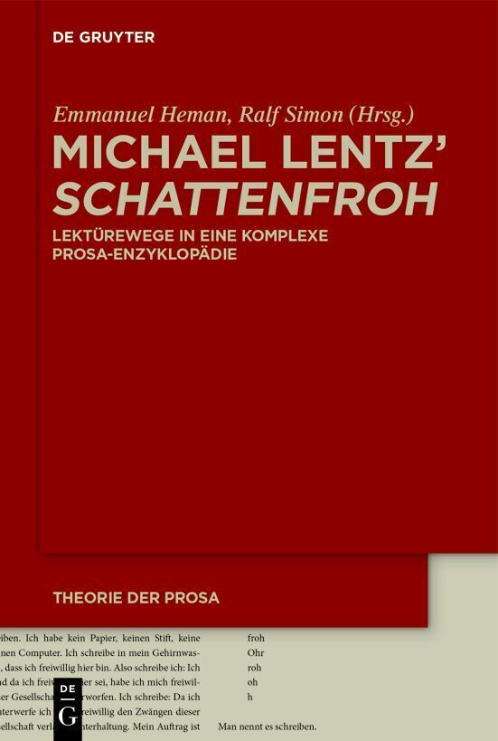 Cover: 9783110744309 | Michael Lentz' 'Schattenfroh' | Emmanuel Heman (u. a.) | Buch | VI