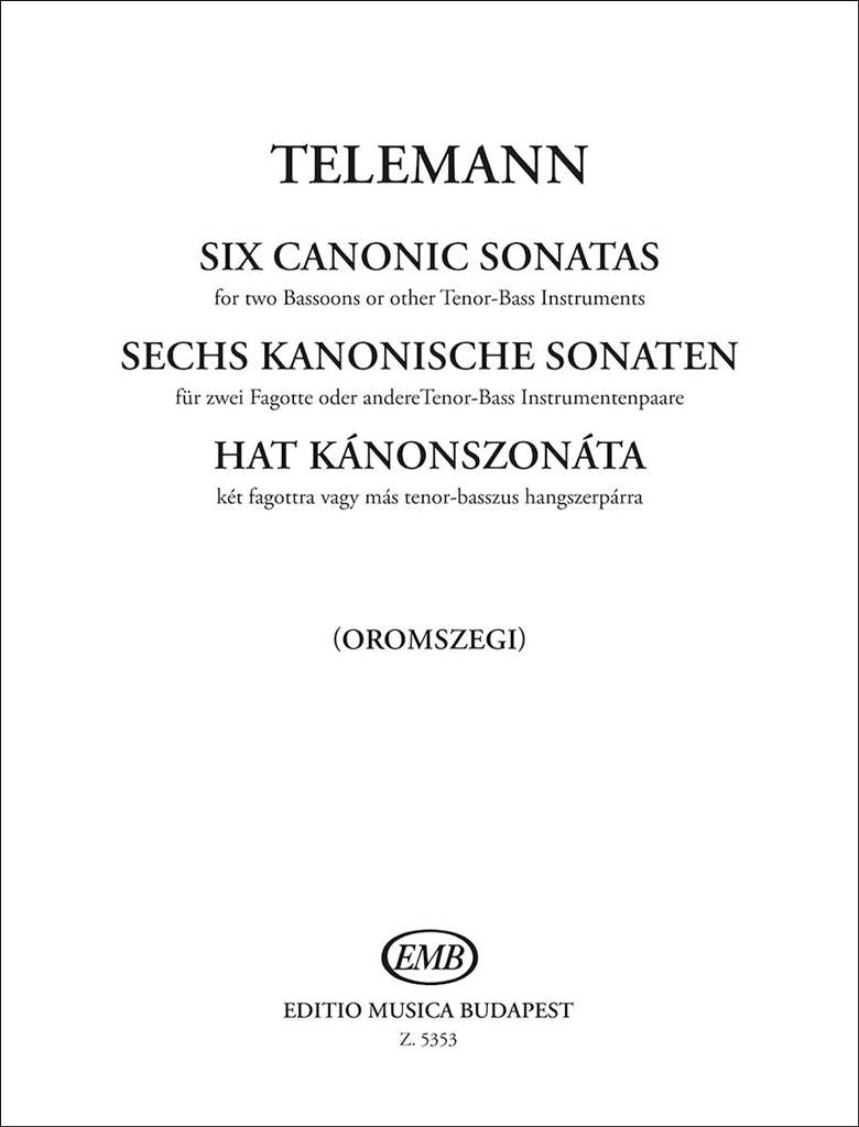 Cover: 9790080053539 | Sechs Kanonische Sonaten | Georg Philipp Telemann | Buch