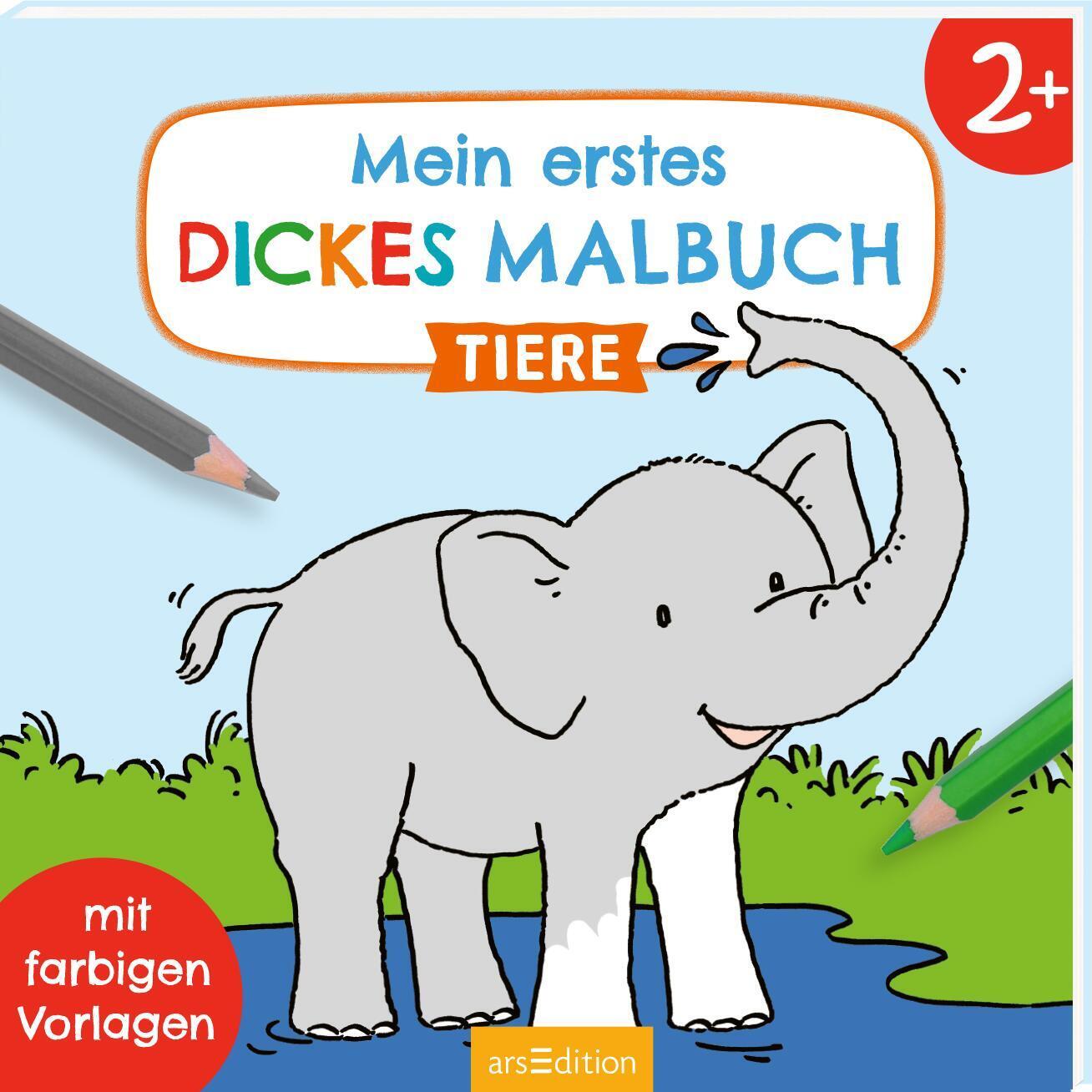 Cover: 9783845839592 | Mein erstes dickes Malbuch ab 2 - Tiere | Mit farbigen Vorlagen | Buch