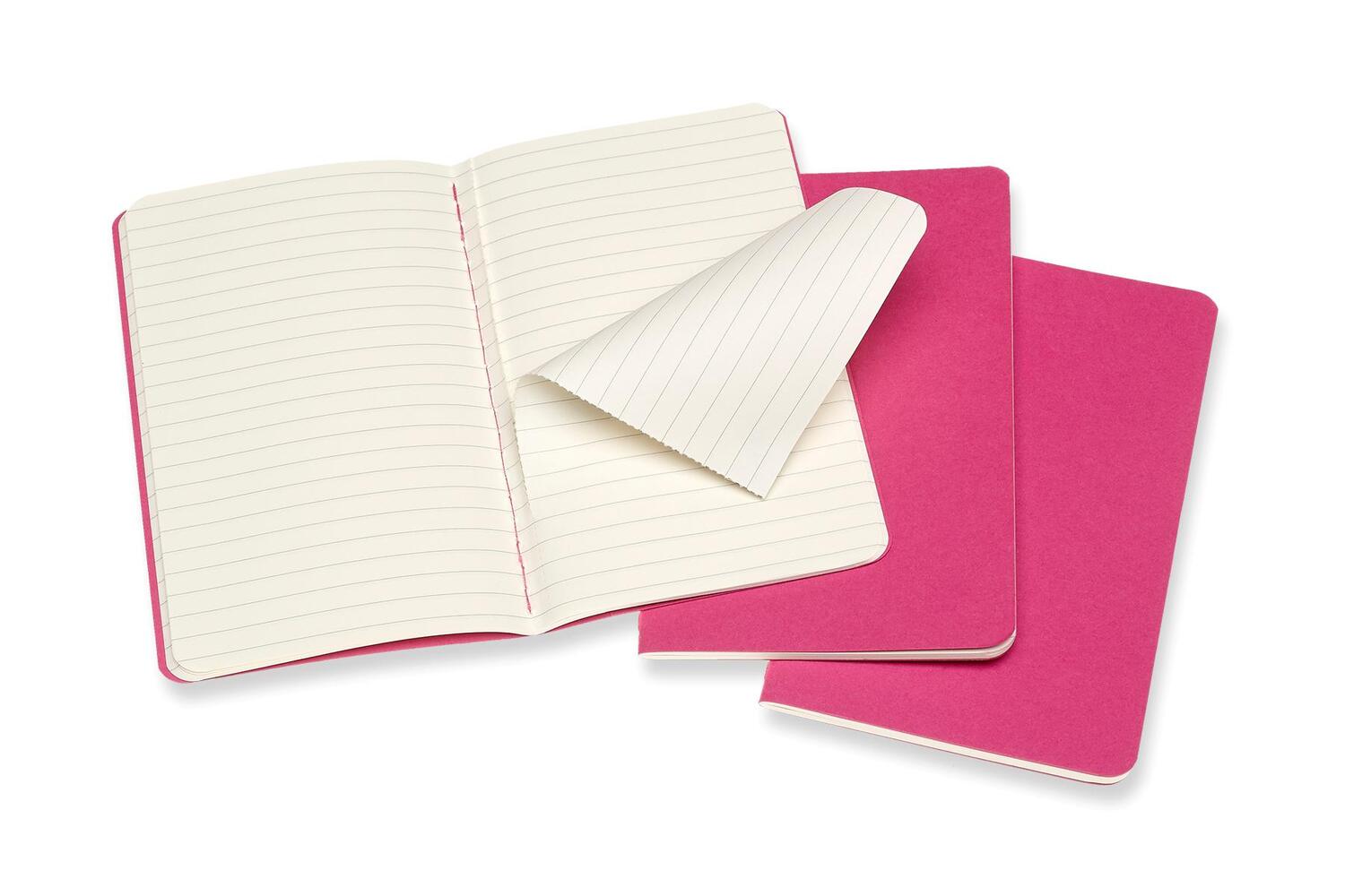 Bild: 8058647629643 | Moleskine Cahier Pocket/A6, 3er Set, Liniert, Kinetisches Pink | 2019